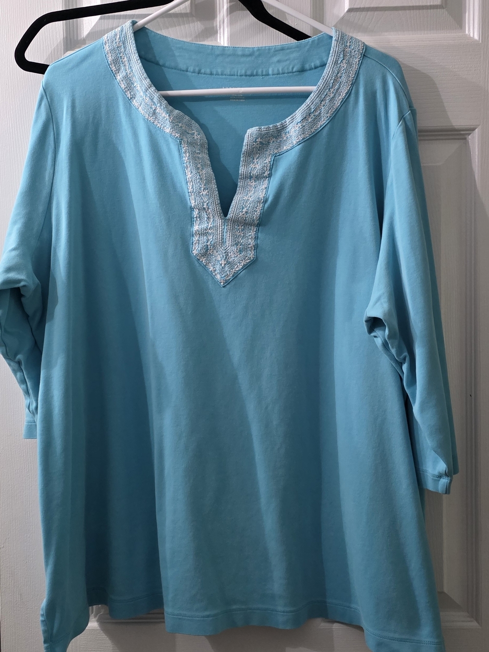 Lands' End Aqua tunic 3/4 Sleeves